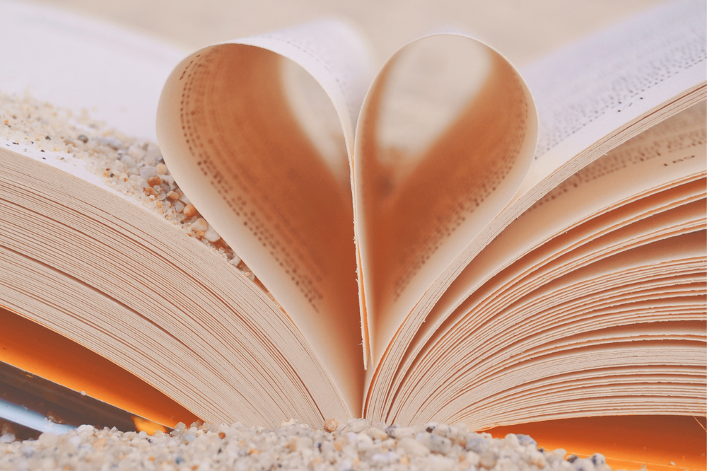 A book with pages in the shape of a heart